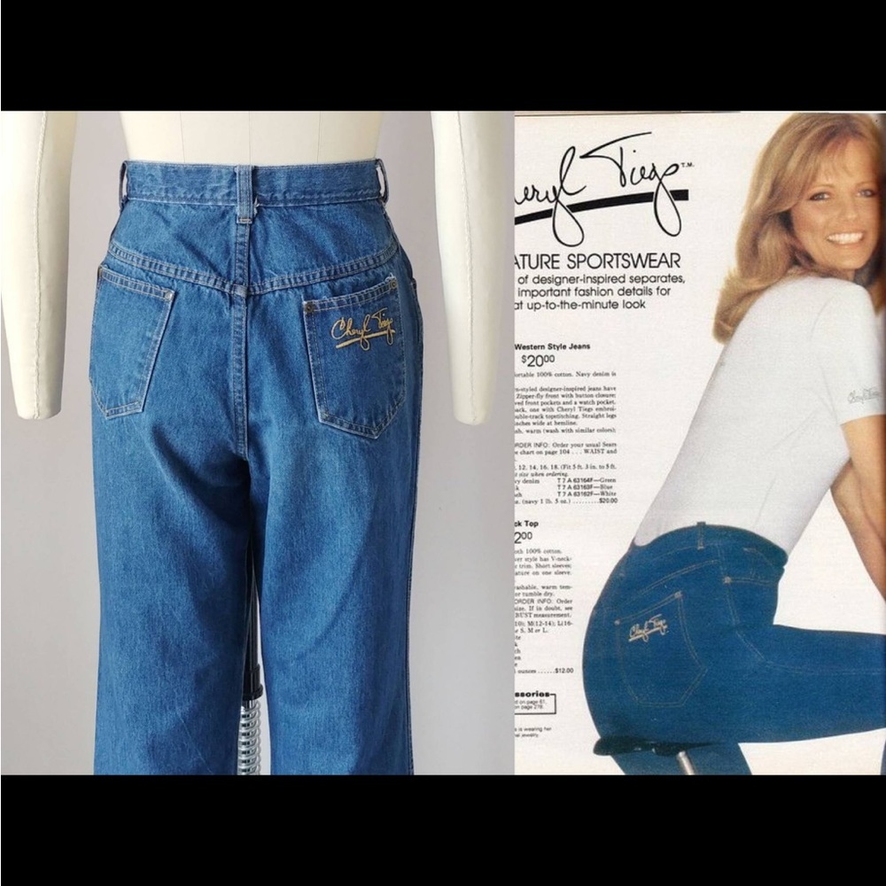 Vintage 80s!  RARE!  Cheryl Tiegs, mid-high rise jeans.  Size 25